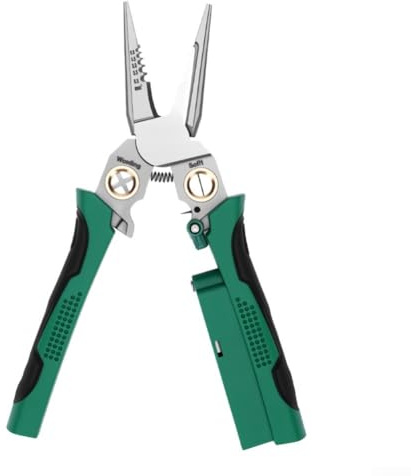 Ergonomische Abisolierzange, Abisolierzange, ergonomischer Griff, gepolsterter Griff zum Isolieren, Abisolieren von elektrischen Drähten, Edelstahl (B)