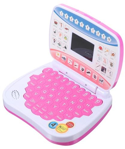 GARVALON Ordinateur Portable Éducatif pour Garçon et Filles 1-6 Ans, Pédagogique Rose Écran LED, Fonction Musicale Interactive, Apprentissage Ludique et Développement des Compétences