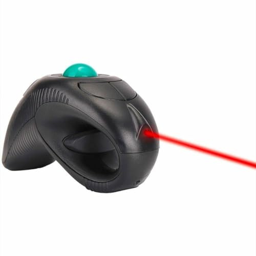 Veemoon 2,4 ghz Kabellose Trackball Handmaus mit USB Empfänger Daumensteuerung Ergonomisches Delfinförmiges Design für Laptop Nutzer Schwarz