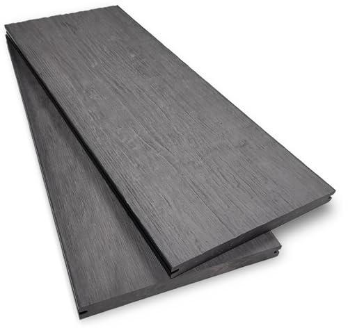 HORI WPC Terrassendielen Massivdiele Komplettset inkl. 40x60 mm Unterkonstruktion & Clips, Rutschfest & UV-beständig für langlebige WPC-Terrasse Fläche: 5 m² - 500 cm Dielenlänge - Beige