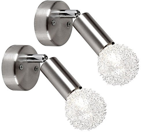 etc-shop 2er Set Wand Leuchten Strahler schwenkbar Kugel Beleuchtungen Lampen Lichter beweglich