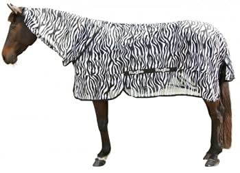 KERBL RugBe Zebra Fliegendecke Ekzemerdecke Pferdedecke mit Halsteil 155cm