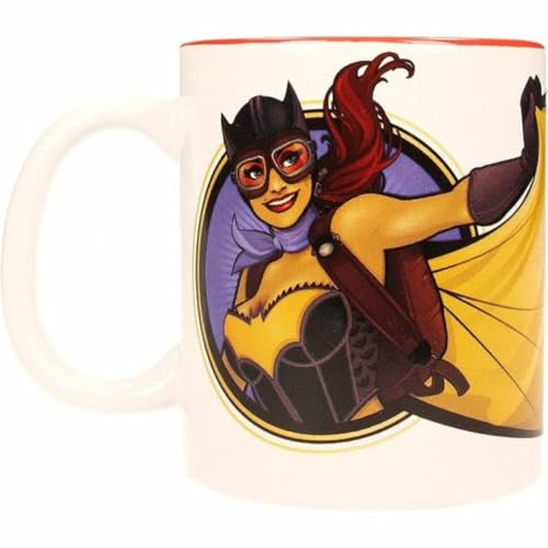 SD toys Taza con Diseño Batgirl Baseball, Cerámica, Blanco y Rojo, 10x14x12 cm