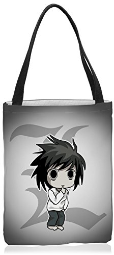 VOID L Death Note Tasche Einkaufs-Beutel Polyester Shopper Einkaufs-Tasche Bag Notizbuch Anime Manga Yagami, Polyestertasche Größe:Large