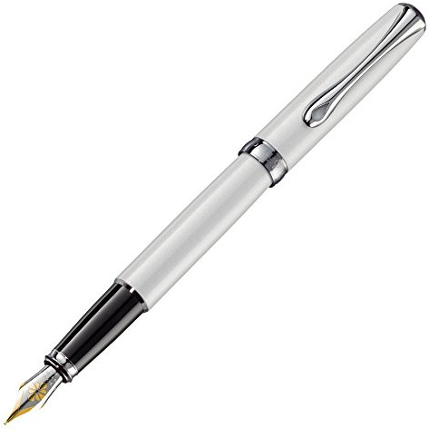 DIPLOMAT D40210011 Excellence A2 Füllfederhalter mit 14 ct extra feiner Feder, Perlweiß