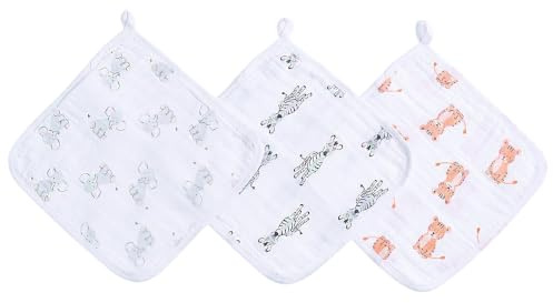 aden + anais G667B safari babes 3-packaden washcloths, mehrfarbig