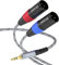 JOLGOO 3.5 mm TRS to Dual XLR Male Pro Stereo Breakout Cable, 1/8 TRS Stereo to 2 XLR Male Y Splitter Patch Microphone Cable, 3 Meters
