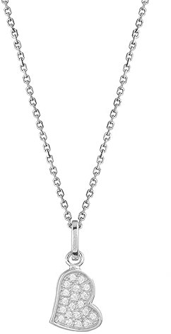XENOX® LOVE STORY Halskette - Damen Halskette aus hochwertigem 925/- Sterlingsilber mit Herz-Anhänger