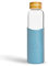 Neon Kactus - Bouteille en verre borosilicate soufflé à la main avec couvercle en bambou, bouteille d'eau revêtement silicone qualité alimentaire, Gourde réutilisable sans plastique et étanche 550ml