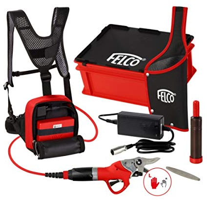 FELCO Elektrische Baum-, Rebschere mit Akku und Power Pack 802G Linkshänder