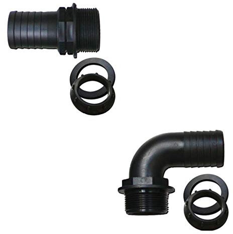 Tubo flessibile a gomito 11/2 BSP maschio a 40 mm controdado e rondella