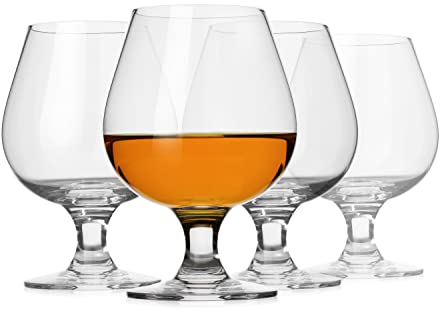 LUXU Lot de 4 verres à cognac avec verres à cognac de qualité supérieure pour scotch, bourbon et whisky et spiritueux, sans plomb (340 oz)