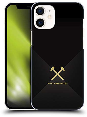 Head Case Designs Officially Licensed West Ham United FC Black & Gold Hammer Marque Kit Hard Back Case Compatible With Apple iPhone 12 Mini