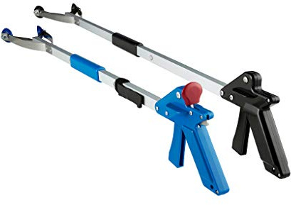 ArcMate 32 EZ Reacher Deluxe Locking Indoor Reacher Grabber, 5-lb. Pickup Capacity & ArcMate 40 EZ Reacher Collapsible Suction Cup Reacher for Indoor/Outdoor Use, Pack of 2 Reachers