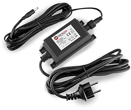 SECACAM Outdoor Netzteil - für SECACAM Wildkamera mit Außendurchmesser 4mm und Innendurchmesser 1,7mm wasserfest 12V 2A Stromversorgung IP44 7,5m Länge