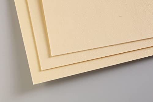 Clairefontaine 696023C - Packung mit 5 Zeichenbögen Pastelmat, ideal für Trockentechniken und Pastell, DIN A3 29,7x42 cm 360g, Maïsgelb, 1 Pack