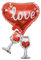 DIWULI Love Ballon Wein-Gläser - Herz-Luftballon Rot