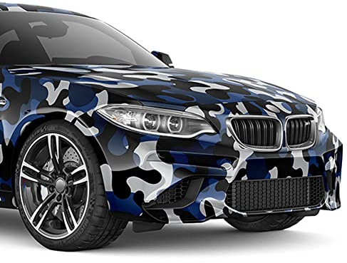 Auto-Dress Camouflage Auto-Folie mit Luftkanal-Technik für 3D Car-Wrapping 1500x150cm (Blau)