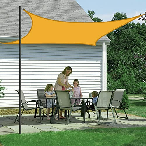 Sonnensegel Regenfest und Wasserdicht mit UV Schutz, Rechteck 4x6m, Sonnensegel für Balkon Garten Terrasse Sonnenschutz Sichtschutz Windschutz Wasserfest Wetterfest - Mangogelb