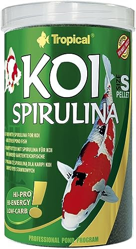 KOI SPIRULINA PELLET SIZE M 1000ml / 320g - alimento per pesci da laghetto di grandi dimensioni, contenuto di proteine facilmente digeribili provenienti, spirulina e dall'erba medica giovane.