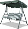TANGZON Replacement Canopy, Waterproof & UV Resistant Swing Canopy Cover, Outdoor 2/3 Seat Swing Chair Awning for Patio, Garden and Courtyard (Green, 114 x 168cm)