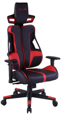 The G-Lab KS-Carbon-BlackRed Gaming-Stuhl, Kunstleder, Schwarz & Rot, Einheitsgröße