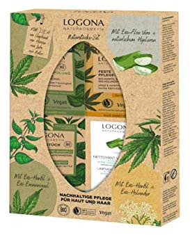LOGONA Naturkosmetik feste Naturstücke-Set, Nachhaltige Pflege für Haut und Haar