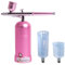 Airbrush, Spritzpistole Set, Kompressor Set Airbrush Kit, Kabellose Airbrush set - Mini Airbrush Kompressor für Farben, Makeup, Kosmetik mit Airbrushpistole … (AirBrush ACCU-Star I ROSA)
