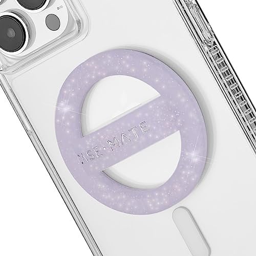 Case-Mate Magnetischer Handygriff Magsafe Loop Grip | Abnehmbarer Handy-Griff | Weiche, Zusammenklappbare Magsafe-handygriffe Für Die Rückseite des iPhone Pro Max 16/15/14/13 - Lila Funkelnder