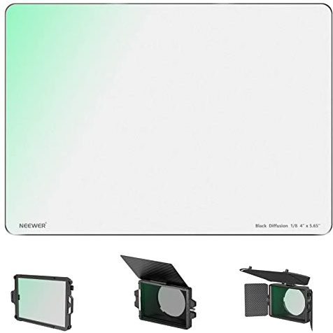 NEEWER 4 x 5,65 Filtre de Diffusion Noir 1/8 pour Effet Cinématographique Brumeux, Filtre Carré (Rectangulaire) HD Compatible avec Tilta SmallRig Matte Box Accessoires de Photographie