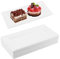 ZEONHEI Confezione da 50 piatti da festa in carta bianca 26 x 13 cm, piatti rettangolari da portata piatti usa e getta in bagassa di canna da zucchero resistenti per picnic, barbecue, feste, uso