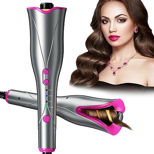 Lockenstab Automatischer, Lockenwickler Anionen-Schutz Auto Haar Curler Keramik Curl Wand Lockenstab Rotierend mit 3 Einstellbare Temperatur Schnell Erhitzender Langanhaltende Frisur Anti-Verbrühte