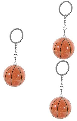 ibasenice 3pièces Porte-clé Design De Ballon Sportif Puzzle Accessoire Décoratif Lourd Et Léger Pour à Et Clés Breloque Unique De Basket- Et Football Utilisation Et Facile Entretien