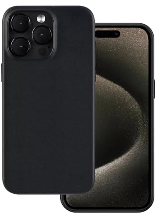Docco Jette entworfen für iPhone 15 Pro Lederhülle, Echtlederhülle für iPhone 15 Pro, integrierte Magnete für kabelloses Laden-Mitternacht
