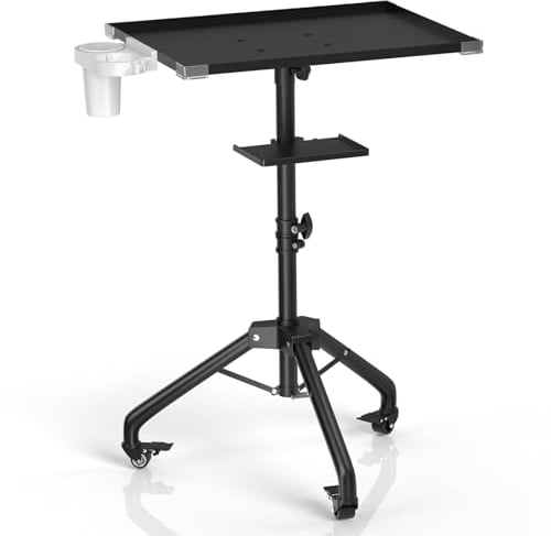 ZHOOGE Salon-Tablett auf Rädern mit Ständer, höhenverstellbares Salon-Servicetablett mit 360-Grad-stummem Universalrad für Tattoo-Arbeiten, Spa und Zahntablett