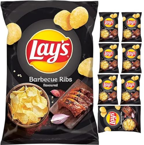 Lays Barbecue Ribs Chips Snack 130 Gram x 8 Packs