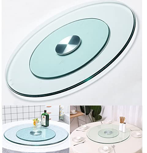 Glas Lazy Susan Drehteller Esstisch Herzstück Drehbares Tablett aus gehärtetem Glas Runde drehbare Tischplatte Große Servierplatte, geräuschlos und sanft drehend (Größe: 70 cm/28 Zoll)