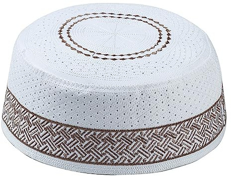 Huaqgu Muslimische Gebetsmütze, Herrenmütze Kufi Kopfbedeckung Indischer Hut Runde Mütze Stickerei Mischpolyester Baumwolle Islamisch Arabisch Jüdisch Indien Kopfbedeckung Mütze Mütze