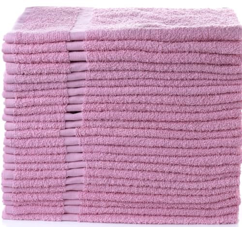 Simpli-Magic Lot de 12 essuie-Mains en Coton, 40,6 x 68,6 cm, Rose