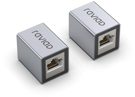 RAVIAD Coupleur RJ45 10Gbps Femelle vers Femelle (Lot de 2) - Connecteur Adaptateur Réseau LAN Compatible avec Câble Cat 7/6/5/5e
