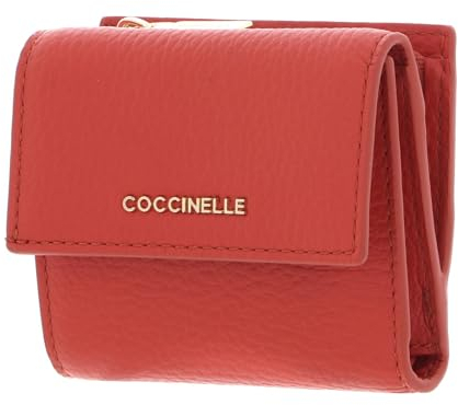Coccinelle Metallic Soft Wallet Grained Leather Grenadine Red