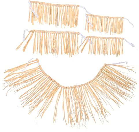 1 Set Hawaiianischer Hula-Rock, Kostüm, Grasrock, Kostüm, Party-Dekoration, Party-Zubehör, Grasrock, Tisch-Hula-Kostüm, Hawaiianischer Grasrock, Hula-Kleid, Bast, Bankett-Quaste/167