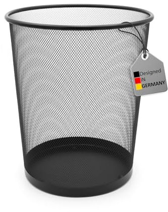BigDean Papierkorb Büro Mülleimer schwarz 20L Draht - Mülleimer Büro Trash Can Papiermülleimer Abfalleimer Mülleimer