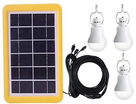 Panneau solaire solaire en intérieur Lumière solaire Panneau 3 ampoules LED avec câble USB rechargeable pour le couloir chaud du salon extérieur intérieur