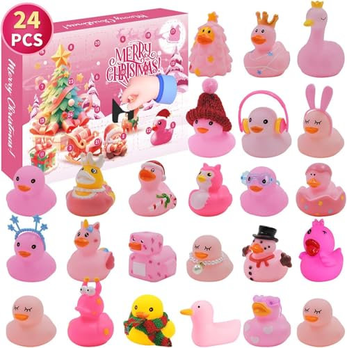 2024 Weihnachts Enten Adventskalender Ente Set Weihnachten Geschenkset 24 Tage Weihnachten Countdown Duck Advent Calendar für Kinder