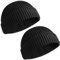 UieaMsio Mütze Herren Winter, 2 Stück Beanie Mütze für Herren und Damen, Warme Winter Mütze, Fisherman Beanie, Retro Trawler Winter Beanie Hat, Trawler Mütze, Unisex (Schwarz)