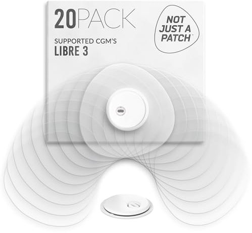 Not Just A Patch Freestyle Libre 3 Plus Sensor Covers (20 Pack) – Breathable, Sweatproof & Secure Hold Precision-Cut Hole for Ventilation, Enhanced Adhesion & Gentle Support – 10-14 Day Wear - Clear