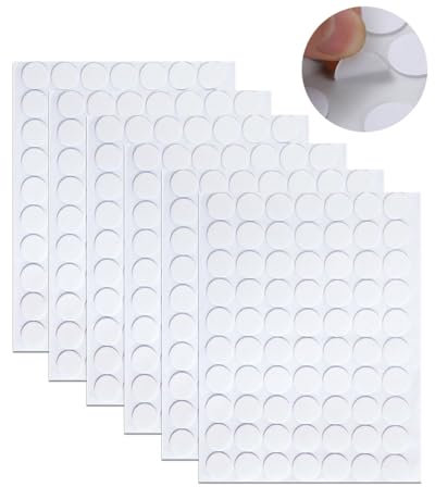 LOZTBUE 6 bouchons à vis blancs, bouchons à vis en PVC pour vis, ronds, autocollants, autocollants pour meubles, pour couvrir les trous de vis dans les armoires, bureaux, réparation de meubles