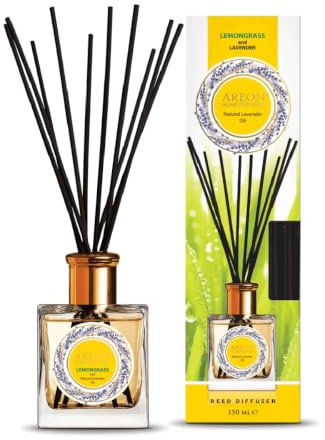 Areon Home Perfumes Lavander Oil Long Lasting Fragrance Reed Diffuser - Lemongrass & Lavander, 150 ml