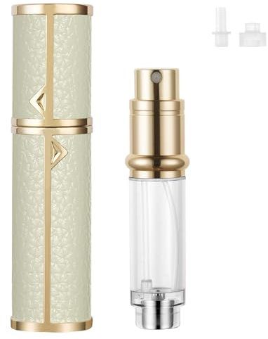 LOPHE 5ml Atomizador Perfume Recargable, Perfume Miniatura Sin Fugas, Frasco,Spray Pulverizador Pequeño Para Colonia, Mini Botella Rociadora Portátil,Perfecto Para Viajes y Fiestas, （A-Blanco）